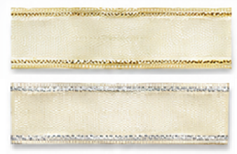 CINTA ORGANZA BORDE DE ORO Y PLATA