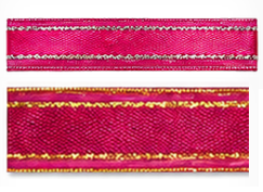 CINTA ORGANZA CON TAFETA BORDE DE ORO Y PLATA